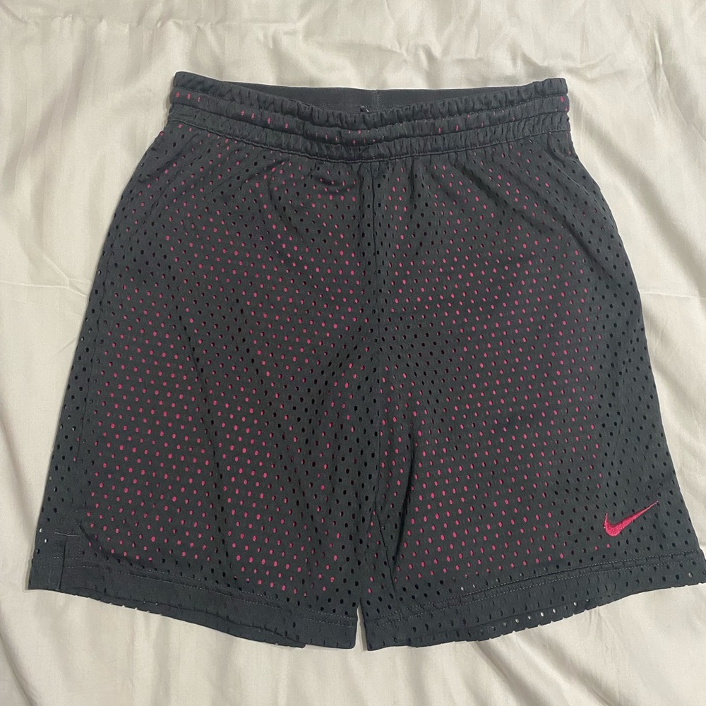 Nike dri-fit mesh black/hot pink girls shorts.